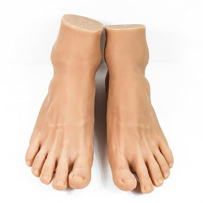 1 Pair Silicone Lifesize Male Mannequin Foot with Bone Display Jewerly Sandal Shoe Sock Display Art Sketch （4201） ( Size : Silicone ) - size: Silicone