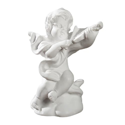 Mini Nordic Resin Roman Column, Greek Sculptural Angel Display, Photo Props, Candle Holder, Sketching Art Teaching Tools (Angel (Violin) - 6.2cm) - color: Angel (Violin) - 6.2cm