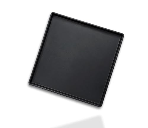 Small Square Serving Tray (9 inch), Durable Black Tray for Desserts & Organization, Lightweight for Coffee, Drinks, Party, Seasoning, Perfume and Display. - color: Black - 1 Tray, size: 9" x 9" x 0.8"