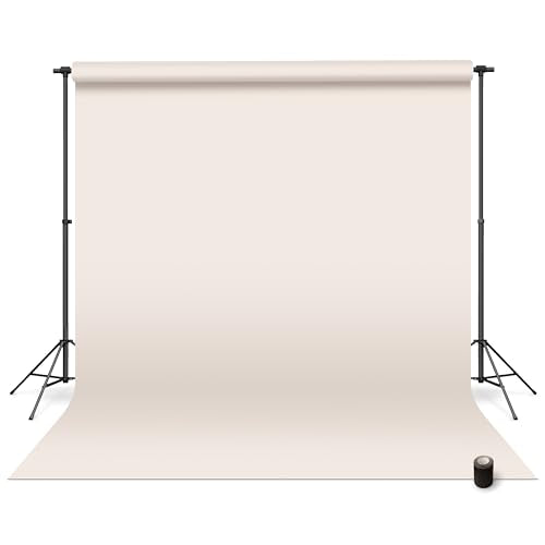 Denny Mfg - Seamless Paper Backdrop for Photoshoot with Free Gaffer Tape – Off White Photography Paper Roll Background with Matte Finish for Studio, Video & Content Creation – (53 in x 36 ft) - color: Cream, size: 53 in x 36 ft