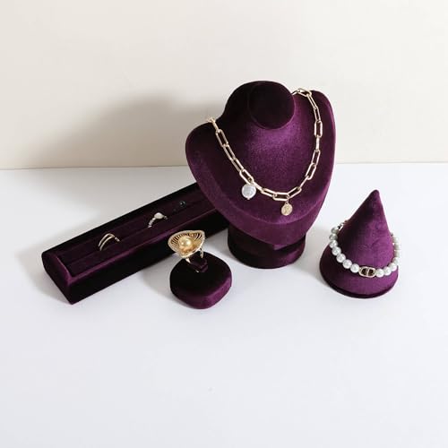 Cute Single Ring Holder for selling, Velvet Ring Display Stand for Jewelry Show, Jewelry Storage Display【Purple】 - color: Purple