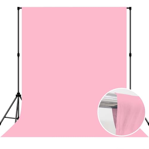 Photo Backdrop Pink Background Fabric Professional 5x7ft Seamless Design Eliminates Wrinkles Princess Theme Decoration Valentine's Day Romantic Setting - color: Pink, size: 5x7ft