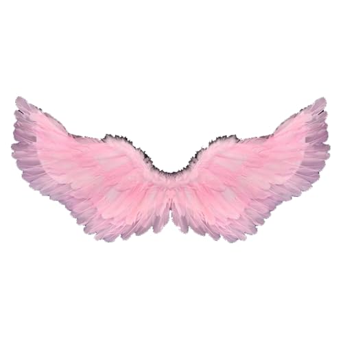 Fairy Wings Angel Feather Wings with Elastic Straps Costume Cosplay Photography Props Halloween Supplies - color: Pink, size: 23.62"X7.87"