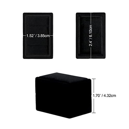 Rectangle 3 Slots Italian Velvet Jewelry Box Engagement Wedding Photo Ring Box Keepsake Box Triple Ring Gift Box (Black) - color: Black