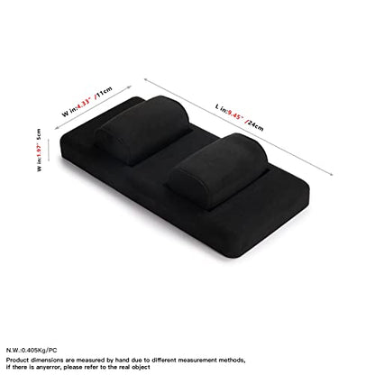 Oirlv Premium Black Microfiber Jewelry Display Tray Jewelry Display Set for Selling Small Jewelry Tray with 2 Pillow Bracelet Display Holder(TT07008) - size: 2 bracelet/bangle tray