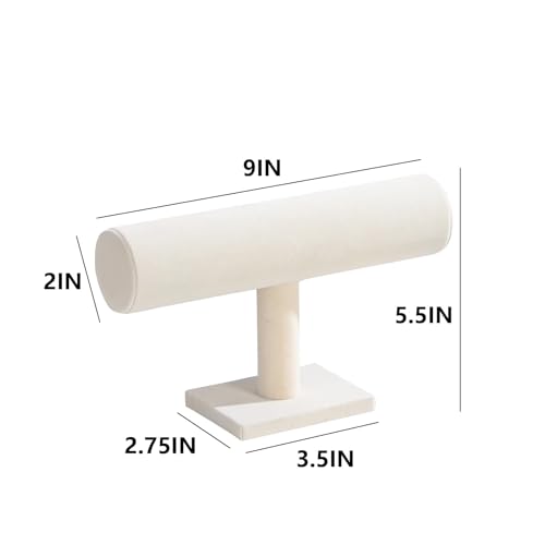Bracelet Holder Stand, Detachable Bracelet Display Holder Stand, Velvet Bracelet Watches Organizer Rack, Hovering T-Bar Necklace Jewelry Display Stand for Home or Store Selling Show (Beige Set1) - color: Beige, size: Set1