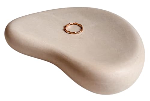 Chunky Pebble Tray, Bean Trinket Tray, Asymmetrical Tray, Oblong Dish, Jewelry Display, Irregular Tray, Cloud Display, Nordic Concrete Decor (Creamy Gray) - color: Creamy Gray