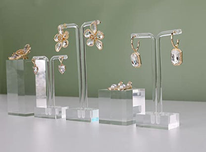 2pcs Acrylic earring display risers, Jewelry display riser stand, clear ring risers for display selling【2pcs 1.57 L x1.57 W x1.57 H inch】 - size: 1.57 L x1.57 W x1.57 H inch 2pcs