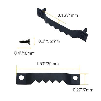 50 Pack Small Sawtooth Picture Hangers - Steel Picture Hanging Solutions with Screws, for Hanging Clock Paintings Artwork Frame Hooks (Black) - color: Small Black-50 Pack