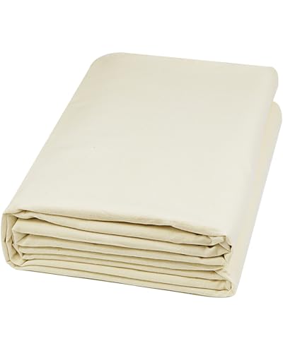 HOTGODEN Light Weight 100% Cotton Muslin Fabric: 63 inch x 2,5,10 Yards Unbleached Muslin Linen Fabric Material for Sewing Material Apparel Cloth - color: Natural, size: 10 YARDS