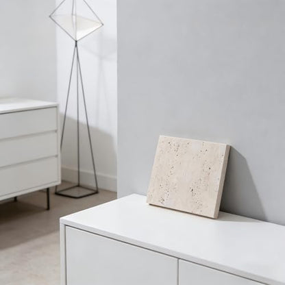 Natural Travertine Stone Display Tiles, Decorative Photography Props for Jewelry, Cosmetics, Home Decor, Beige Stone Blocks (10cm*10cm) - size: 10cm*10cm