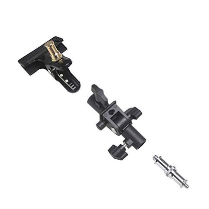WELLAMKING 2PCS Photo Studio Reflector Holder 180 Rotation Heavy Duty Tripod Metal Clamp Holder with 1/4" & 3/8" Screw Adapter for Photo Studio Screen Backdrop Umbrella Light Stand - style: Metal Clamp Holder