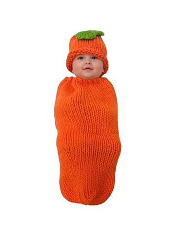 Jastore Baby Photography Props Newborn Boy Girl Photo Shoot Outfits Crochet Costume Infant Knitted Hat Sets - color: Pumpkin