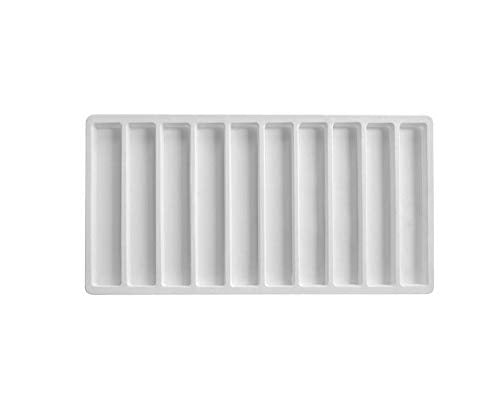 White Flocked Plastic Jewelry Tray Bracelet/Watch Display Tray Insert Liner ~ 10 Compartment