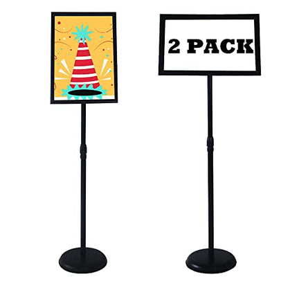 YDisplay Sign Holder Stand 11x17inches Pedestal Floor Standing Poster Stand with Base Height Adjustable Both Landscape Or Portrait Displayed,Black - size: 11×17inches,2pack