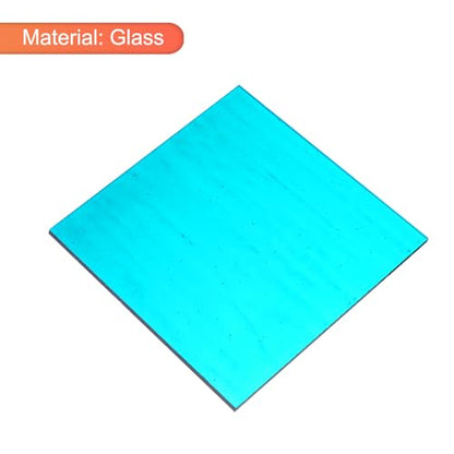 MECCANIXITY Stained Glass Sheet Mosaic Tile 3.9 Inch x 3.9 Inch Blue Stained Glass Sheets for Crafts DIY, Art Project - color: Blue