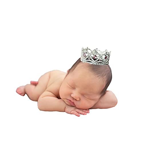 Infant Baby Girl Boy Crown Photo Shoots Headband for Newborn Crystal Princess Party Headwear Photography Props - color: Crown 4