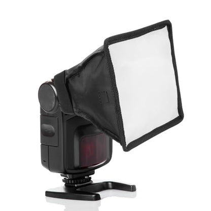 PATIKIL 6" x 6.7" Flash Diffuser Light SoftBox, Universal Collapsible Flash Diffuser with Storage Pouch for SB-5000 SB-700 SB-300 SB-900 SB-910 SB-600 SB-4, Black - size: 6" x 6.7"