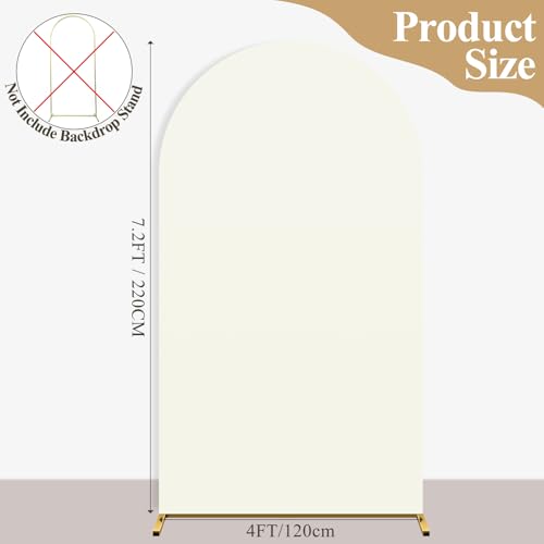 Ledido Wedding Arch Backdrop Cover 7.2FT Arch Covers Fitted Stretchy Spandex Round Top Stand Backdrop Cover for Wedding Banquet Ceremony Birthday Party Baby Shower Event Decoration,Ivory - color: Ivory, size: 7.2FT