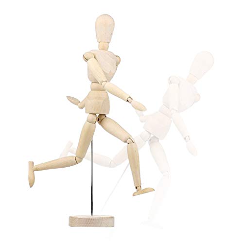 12 Inch Artists Wooden Manikin Flexible Jointed Mannequin Body Human Figure Articulated Model Wood Male Mannequin Doll for Home Office Desk Decoration Sketching Drawing Painting Supplies - color: 12 inch Manikin
