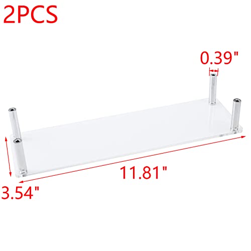 MY MIRONEY 2PCS Acrylic Display Stands Clear Display Shelf Cupcake Display Riser Makeup Holder for Decoration and Organizer(11.81" x 3.54" x 1.97") - size: 11.81" x 3.54" x 1.97"