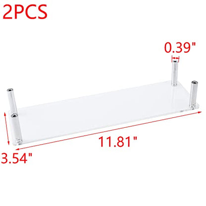 MY MIRONEY 2PCS Acrylic Display Stands Clear Display Shelf Cupcake Display Riser Makeup Holder for Decoration and Organizer(11.81" x 3.54" x 1.97") - size: 11.81" x 3.54" x 1.97"