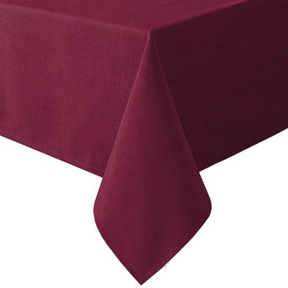 H.VERSAILTEX Linen Textured Table Cloths 54 x 54 Inch Premium Solid Tablecloth Spill-Proof Waterproof Table Cover for Dining Buffet Feature Extra Soft and Thick Fabric Wrinkle Free, Christmas Red - color: Christmas Red, size: 54" x 54" (Square)