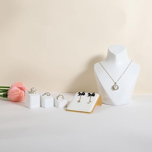 Velvet earring display stands for selling, White earring holder, Gold Jewelry studs organizer【White】 - color: White