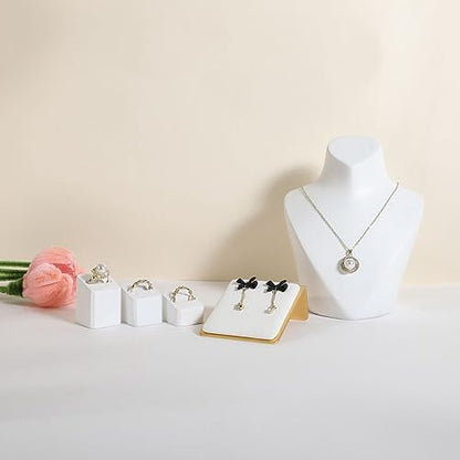 Velvet earring display stands for selling, White earring holder, Gold Jewelry studs organizer【White】 - color: White