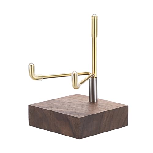 Hipiwe Adjustable Metal Arms Display Stand Easel with Wooden Base - Small Display Easel Holder for Displaying Fossil Coral Geodes Rock Mineral Agate Plate Seashell and Photos, 2"x2"x3.2"