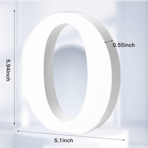 AOCEAN 6 Inch White Wood Letters - Unfinished Wood Letters for Wall Christmas Decor Standing Letters Slices Sign Board Decoration for Xmas Home Party Projects (O) - style: O