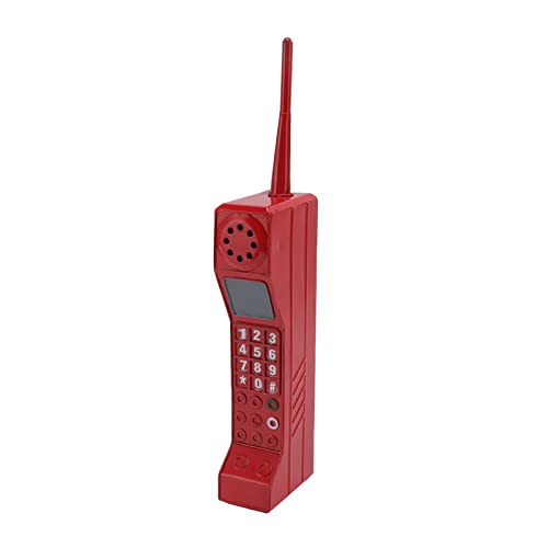 Retro Brick Cell Phone Ornament, Iron 90s Phone Prop Old Fashioned Portable Shooting Props Vintage Brick Decor Iron Vivid Cellphone Model for Photography Movie Scene Home Desktop Decoration(Red) - color: Red