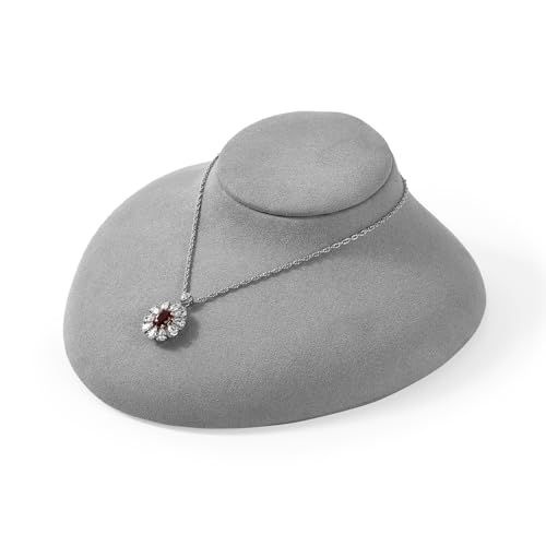 Oirlv Luxury Microfiber Jewelry Bust Necklace Display Bust - color: Grey