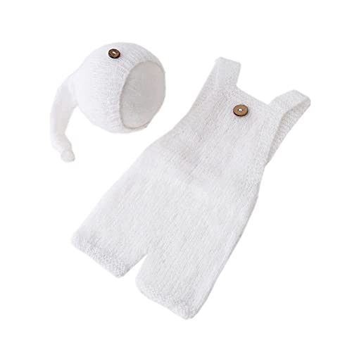 Fashion Cute Newborn Boy Girls Baby Costume Outfits Photography Props Hat Pants - color: Off-white