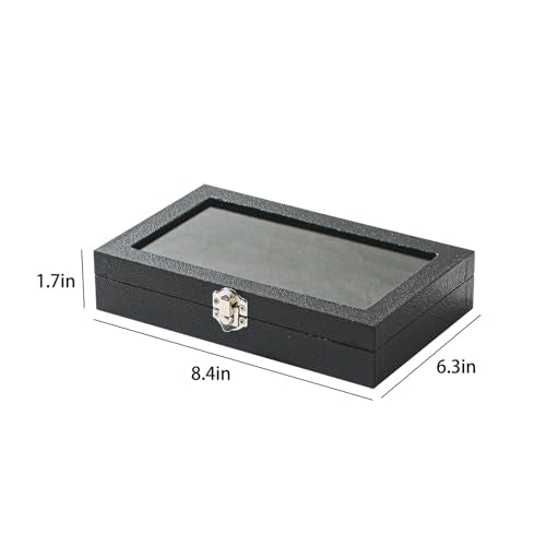 Ring Organizer Box for Jewelry,Rings Cufflinks Storage Case,Small Jewelry Box for Travel, Pretty Gifts for Girls,Black (30 Slots)