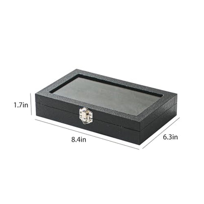 Ring Organizer Box for Jewelry,Rings Cufflinks Storage Case,Small Jewelry Box for Travel, Pretty Gifts for Girls,Black (30 Slots)