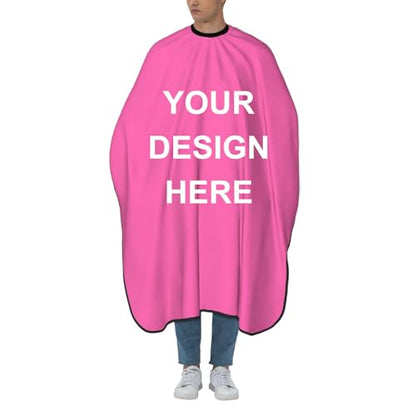 Custom Barber Cape Unisex Salon Hair Cutting Capes Add Your Image Logo Haircut Kit Personalized Stylist Tool - color: Hot Pink