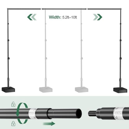 EMART Backdrop Stand with Heavy Duty Water Tank Base 8.5x10ft Adjustable Metal Photo Backdrop Stand Kit Pipe and Drape Background Frame for Birthday Party, Wedding Decorations, Studio Photography - size: 8.5x10ft