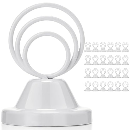 Fulmoon 24 Pcs Mini Table Number Holders Place Card Holders 1.5 Inch Steel Table Sign Stands for Wedding Graduation Reception Restaurant Home Photo Picture Office Memo (White) - color: White