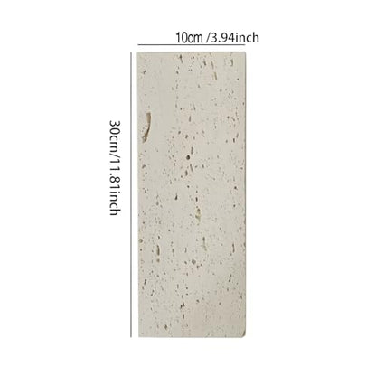 Natural Travertine Stone Display Tiles, Decorative Photography Props for Jewelry, Cosmetics, Home Decor, Beige Stone Blocks (10cm*30cm) - size: 10cm*30cm