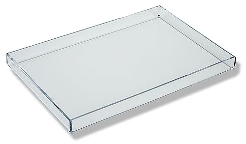 Clear Acrylic Organizer Tray, 8 x 12 Low-Profile Display & Vanity Tray – BPA-Free, Bathroom, Desk, Decor & Serving (Dry Use Only) - Made in USA - size: 8" x 12" x 1"