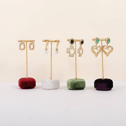 Velvet Earring T Bar Stand Jewelry Display, Earring Display Holder for Selling, Jewelry Storage Organizer【Purple】 - color: Purple