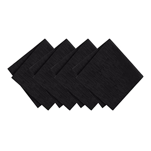 Elrene Home Fashions Continental Solid Textured Water- and Stain-Resistant Napkins, Set of 4, Black - color: Black, size: 17" x 17" (Set of 4)