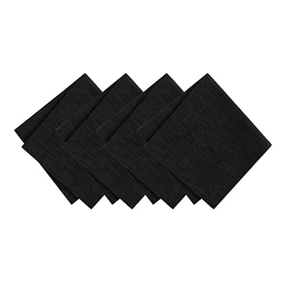 Elrene Home Fashions Continental Solid Textured Water- and Stain-Resistant Napkins, Set of 4, Black - color: Black, size: 17" x 17" (Set of 4)