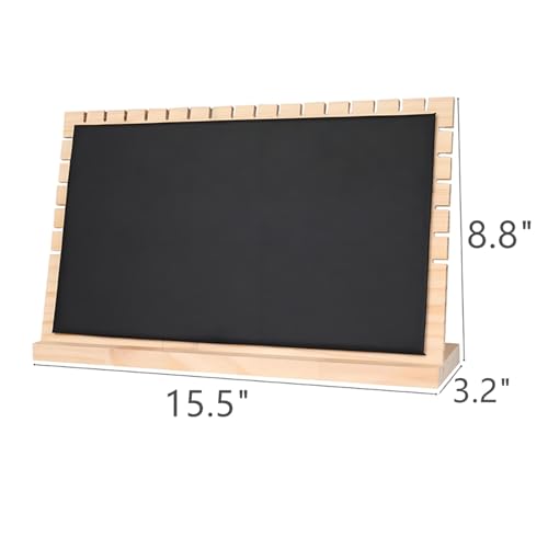 15.5"x8.8" Horizontal Necklace Jewelry Display Stand with Leather Soft Mat Wood Necklace Pendant Chain Jewelry Tabletop Display Storage Holder for Vendors Exhibitor Craft Shows - color: Black, size: Extra Large