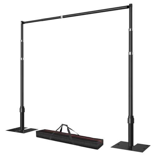 Pipe and Drape Backdrop Stand, 12x10ft Heavy Duty Adjustable Background Frame with Metal Base, Back Drop Holder for Parties Photography Wedding Photoshoot Decoration - Black - color: Black, size: 12x10ft