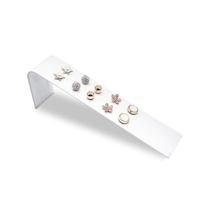 MOOCA 11 Pcs Jewelry Display Set, Necklace Display Bust, Earring Organizer, Ring Holder Stand for Showcase and Store, Premium White Faux Leather - color: Style 2, White Faux Leather,11 Pieces