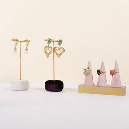Velvet Earring T Bar Stand Jewelry Display, Earring Display Holder for Selling, Jewelry Storage Organizer【Purple】 - color: Purple