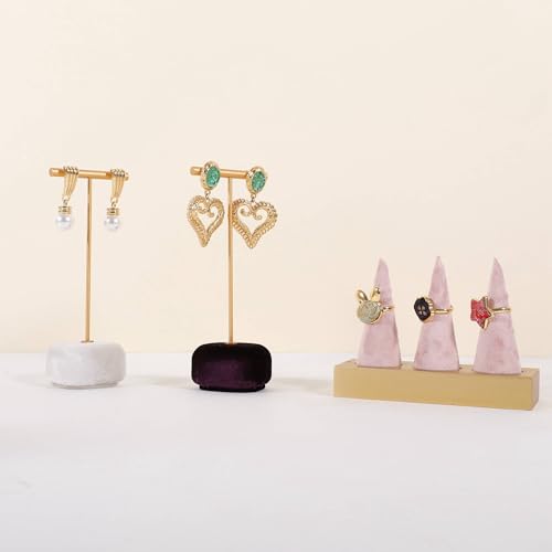 Velvet Earring T Bar Stand Jewelry Display, Earring Display Holder for Selling, Jewelry Storage Organizer【Purple】 - color: Purple