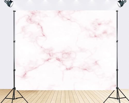 Trykid 7x5ft Pink White Marble Backdrop Veined Texture Soft Pastel Tones Elegant Surface Photography Background Modern Interior Tapestry Party Decoration Photo Booth Prop Fabric - size: 7x5ft